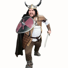 Viking Warrior – Hire full costume front view with armour, helmet and cape Brisbane hire