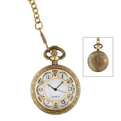 Vintage Gold Pocket Watch With Chain – Front View