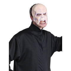Voldemort Adult Costume – front view featuring a flowing long black robe with wide sleeves and a moulded face mask to recreate the iconic dark wizard look.