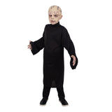 Voldemort Classic Child Costume – front view from a different angle showing the long black robe and detailed moulded mask for a dramatic dark wizard appearance.