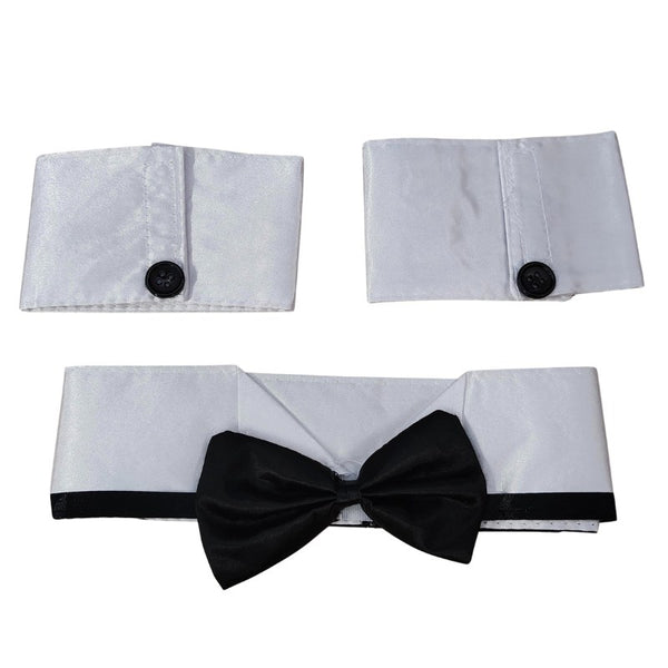 Waiter collar and cuffs costume set