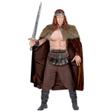 Front view of medieval warrior cape adult costume accessory