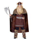 Warrior cape with fur tippet medieval costume accessory