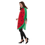 Watermelon costume side on looks like a slice with seeds.