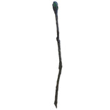 Weathered Warlock Staff 152cm – twisted brown plastic with green top, 2-piece costume prop
