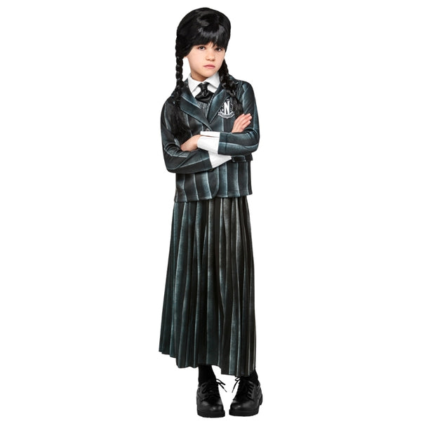 Wednesday Nevermore Academy Black Costume for kids front view