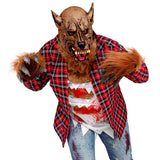 Monster costume gloves with faux fur and long claw detailing