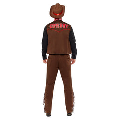 Western cowboy men’s costume with waistcoat and chaps