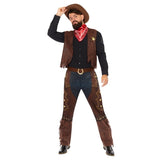 Western cowboy men’s costume with waistcoat and chaps