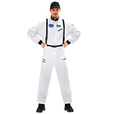 Adult white astronaut spacesuit costume with space patches