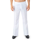 white disco suit pants with pockets
