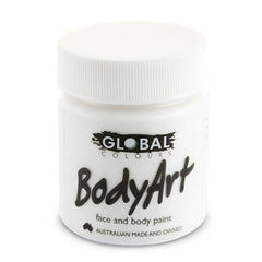White face and body paint is a cream and has good coverage, size 45ml.