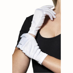 White Gloves, wrist length in nylon.
