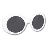 white grace sunglasses with tinted lenses.