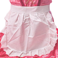 White lace costume apron accessory with waist tie and lace trim