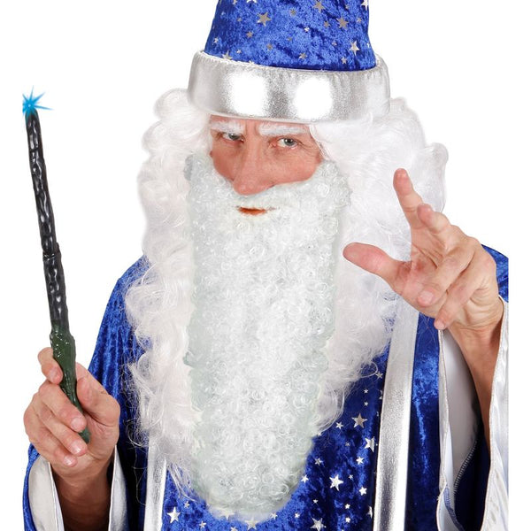 White maxi beard and moustache costume accessory