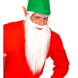 Gnome wearing long white beard and moustache