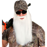 Old man wearing the white long beard and moustache