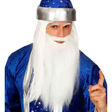 White multicharacter long beard with moustache – comfort fit Santa, wizard, gnome costume accessory