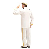 White Navy Captain Costume adult men's naval officer uniform back view