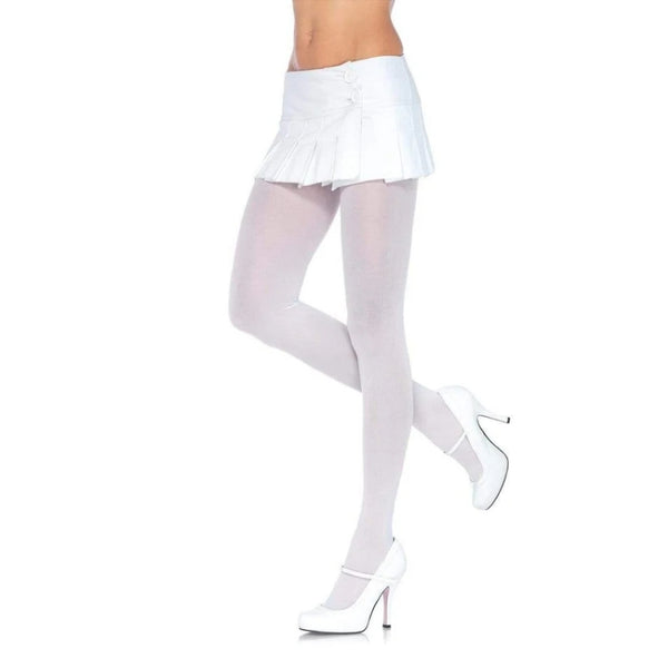 White plus size nylon lycra tights – Leg Avenue