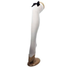 White over knee stockings with black bow detail for Oktoberfest and fairy tale costumes