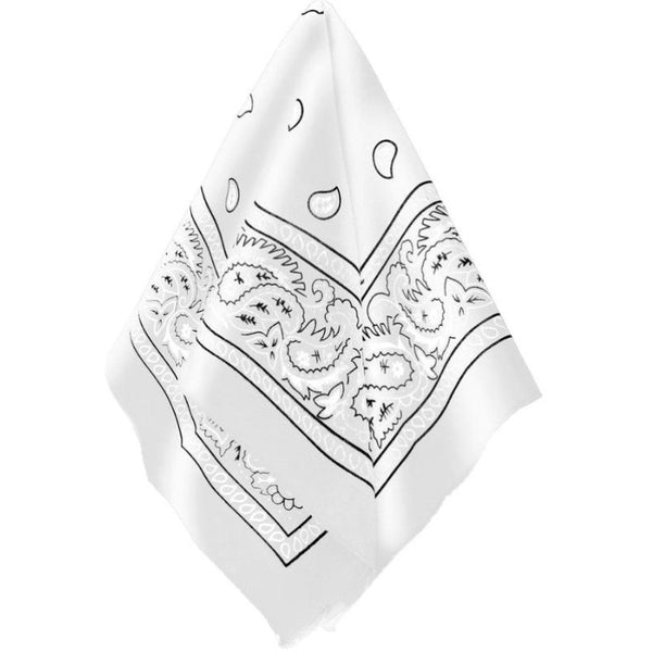 White paisley cowboy bandana for Wild West or rock star costume