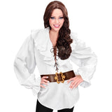 Ladies white pirate shirt with lacing