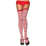 White and red candy cane striped thigh highs – Leg Avenue
