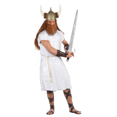 White Roman Tunic Costume with Cord – Adult Greek or Toga Outfit by Dr Toms