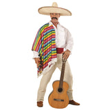 Man dressed as mexican wearing the white ruffle shirt