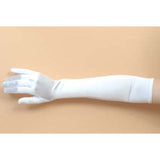 White satin elbow-length gloves – 1920s flapper costume accessory