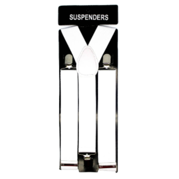 White suspender are stretchy perfect for adults and kids