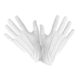 White wrist-length gloves for adults, perfect for Santa, 1950s fashion, clowns, and costumes