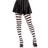 Black and white vertical striped opaque tights – Leg Avenue