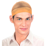 Man wearing natural coloured wig cap