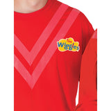 Wiggles Adult Costume Top - Red, long sleeve top with logo 