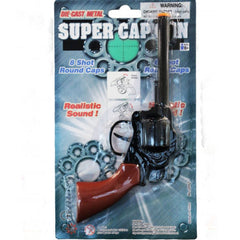 Die cast cowboy toy gun with realistic Wild West design – great for costumes.