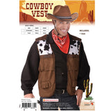 Wild west fringed cowboy vest for men in brown .