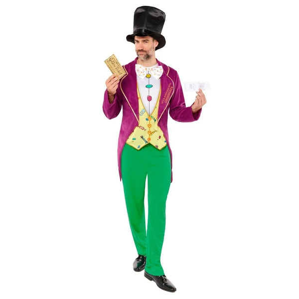 willy wonka costume mens charlie chocolate factory outfit