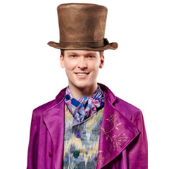 Willy Wonka premium costume hire Brisbane with top hat and colourful jacket