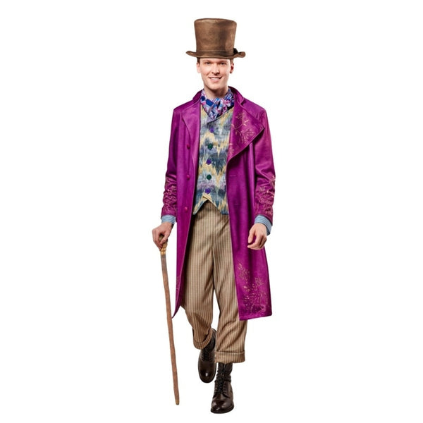 Willy Wonka premium costume hire Brisbane with top hat and colourful jacket