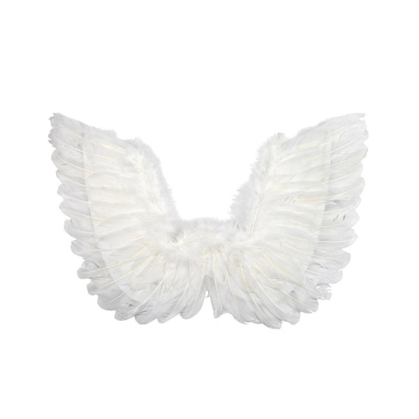 Wings Up Small White Feather Wings 50 X 40cm, elastic over shoulders.