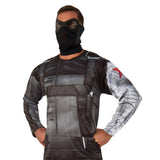 winter soldier adult costume top with printed image.