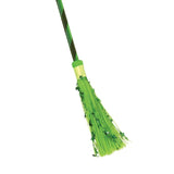 witch broom metallic green with green trim on handle.