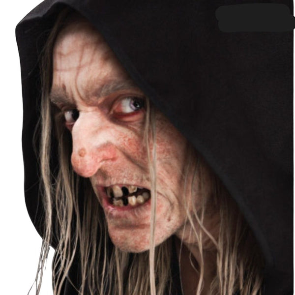 Witch nose prosthetic made from Black Label latex by Tinsley Transfers. Halloween costume accessory.