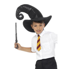 Black wizard kit with hat, tie and wand accessory set