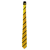 Yellow and black striped tie on a white background