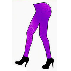 Women's Metallic Leggings - Purple.