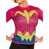 Wonder Woman Dawn of Justice Adult Top, red top with ww print.